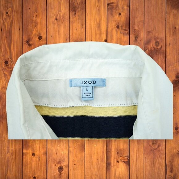 Vintage Izod Women's Striped Layered Sweater Size Large Made in‎ Japan - Picture 4 of 5